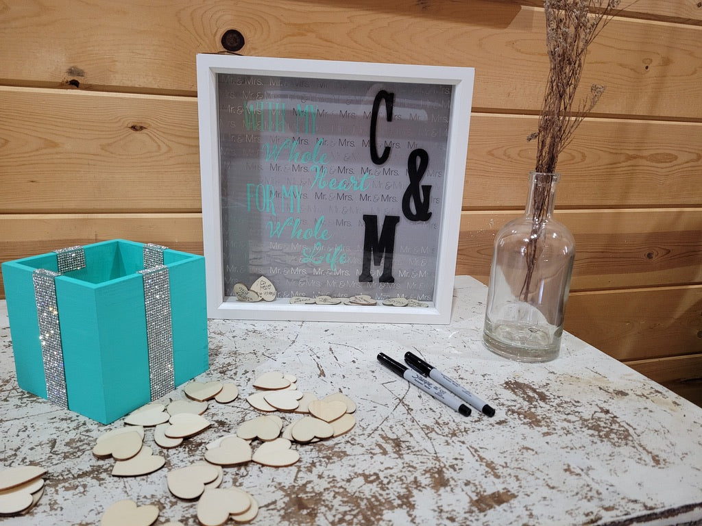 Wedding guest box, Guest Shadow box, Guest book
