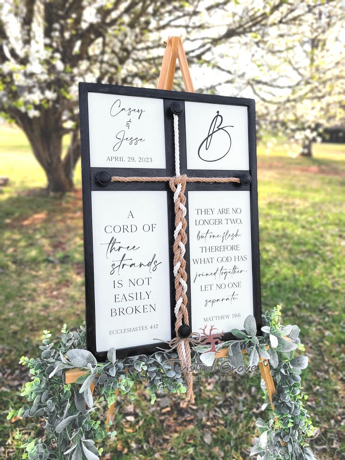 Farmhouse Wedding sign, Wedding Unity, Three cords unity sign, Rustic sign
