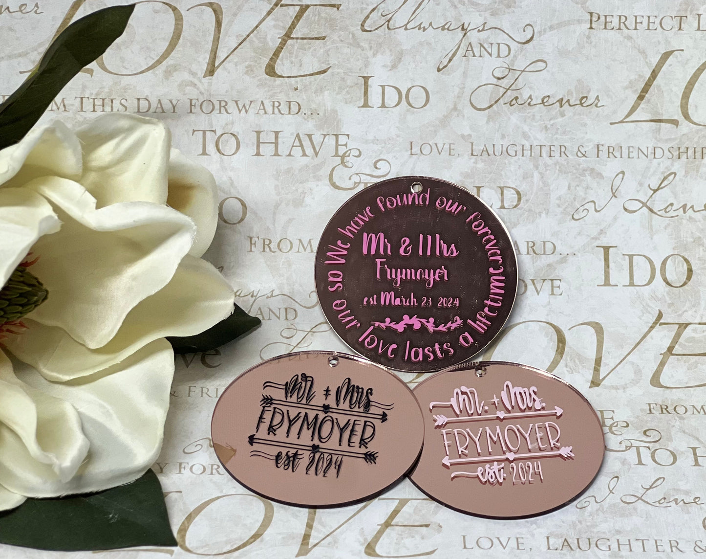 Wedding Favors, Guests Wedding Gifts, Mirrored, Rose Gold, Personalized Wedding Favor, Custom Mirrored Wedding Favors, Elegant Wedding Favors