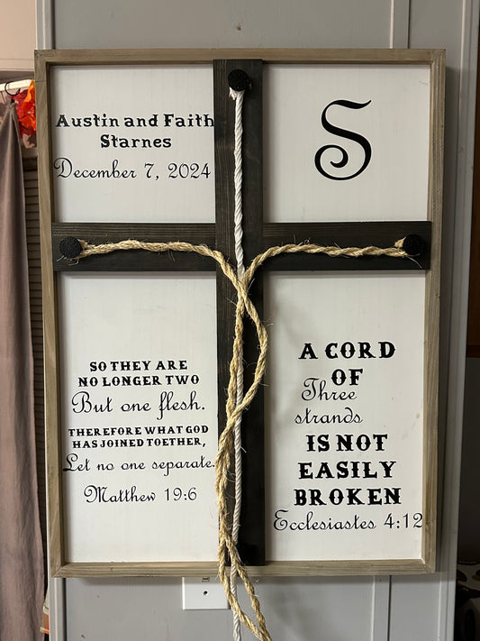 Farmhouse Wedding sign, Wedding Unity, Three cords unity sign, Rustic sign