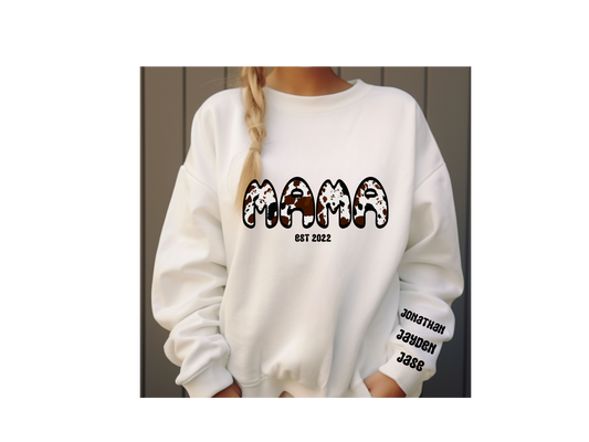 MAMA Crewneck Sweatshirt, Custom Mom Shirt, Personalized Sweater, Mother's Day Gift, Gift for Mom, Gift for Best friend